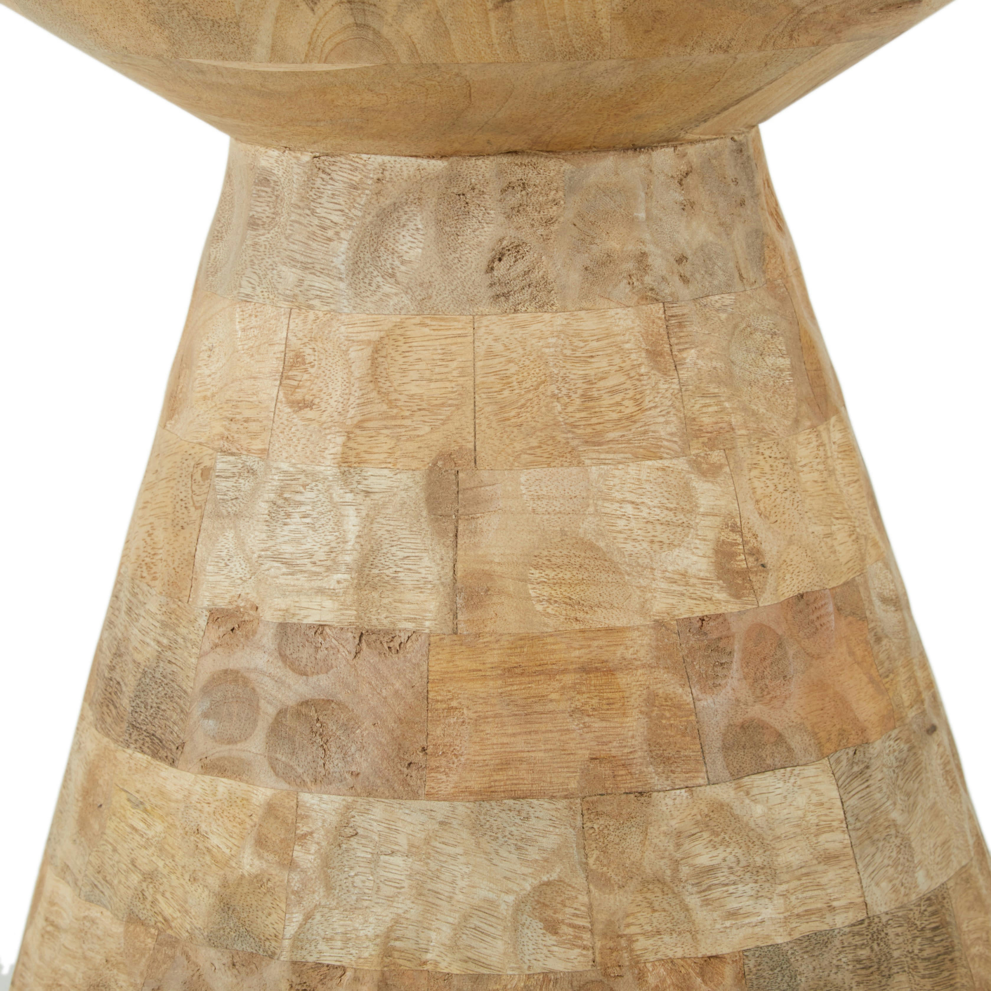 - Bout de canapé en bois de manguier gravé