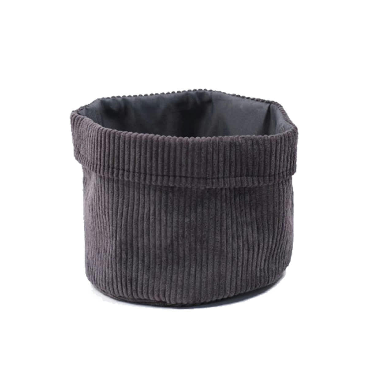 COZY - Corbeille en velours côtelé couleur fusain