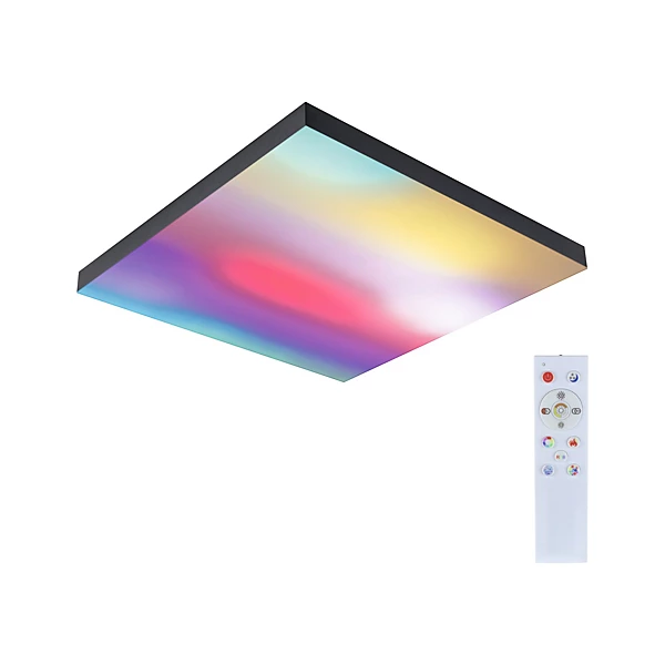 Panneau LED Velora Rainbow dynamicRGBW carré 450x450mm 19W 1690lm RGB  Noir gradable