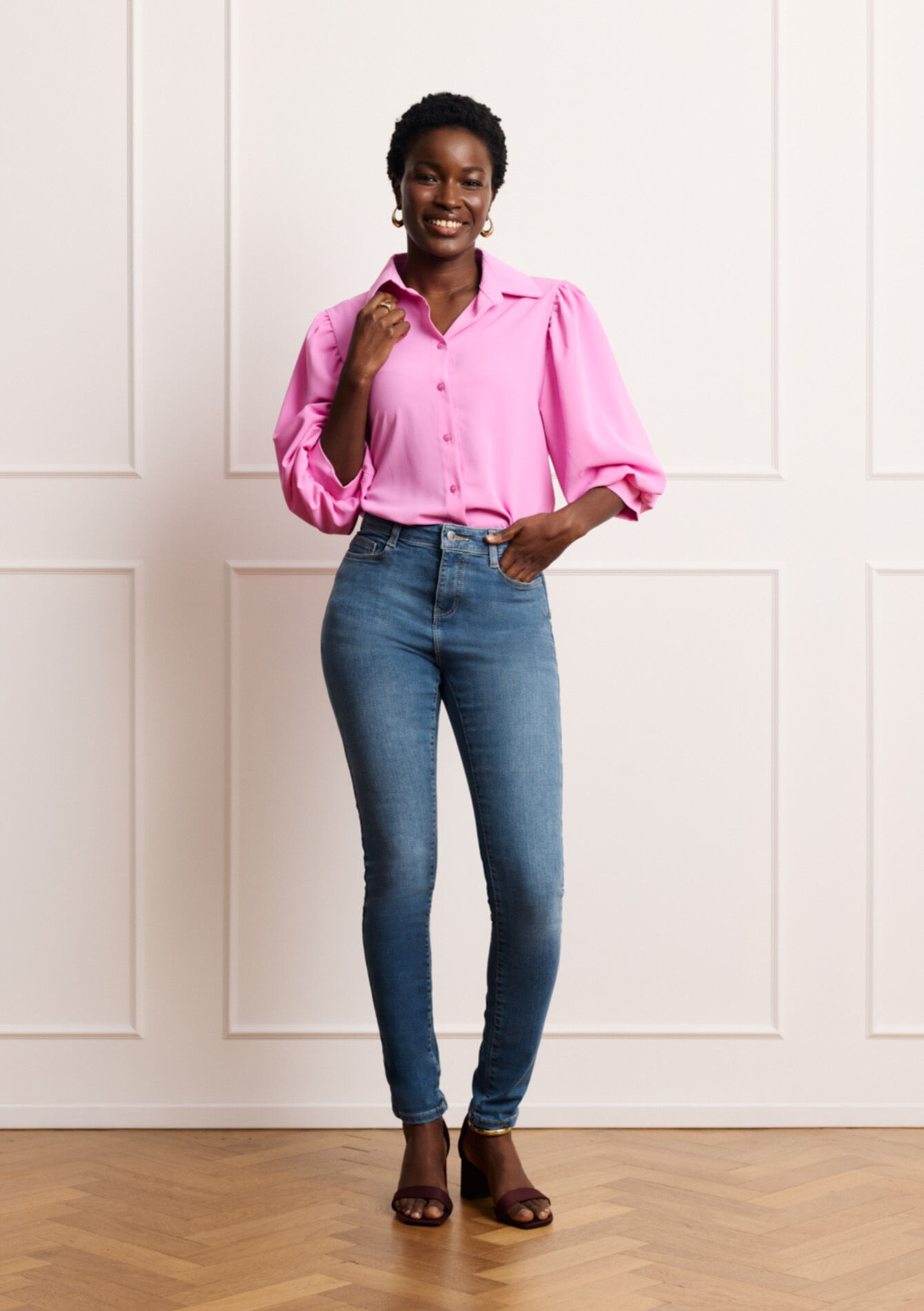 Skinny jeans met hoge taille