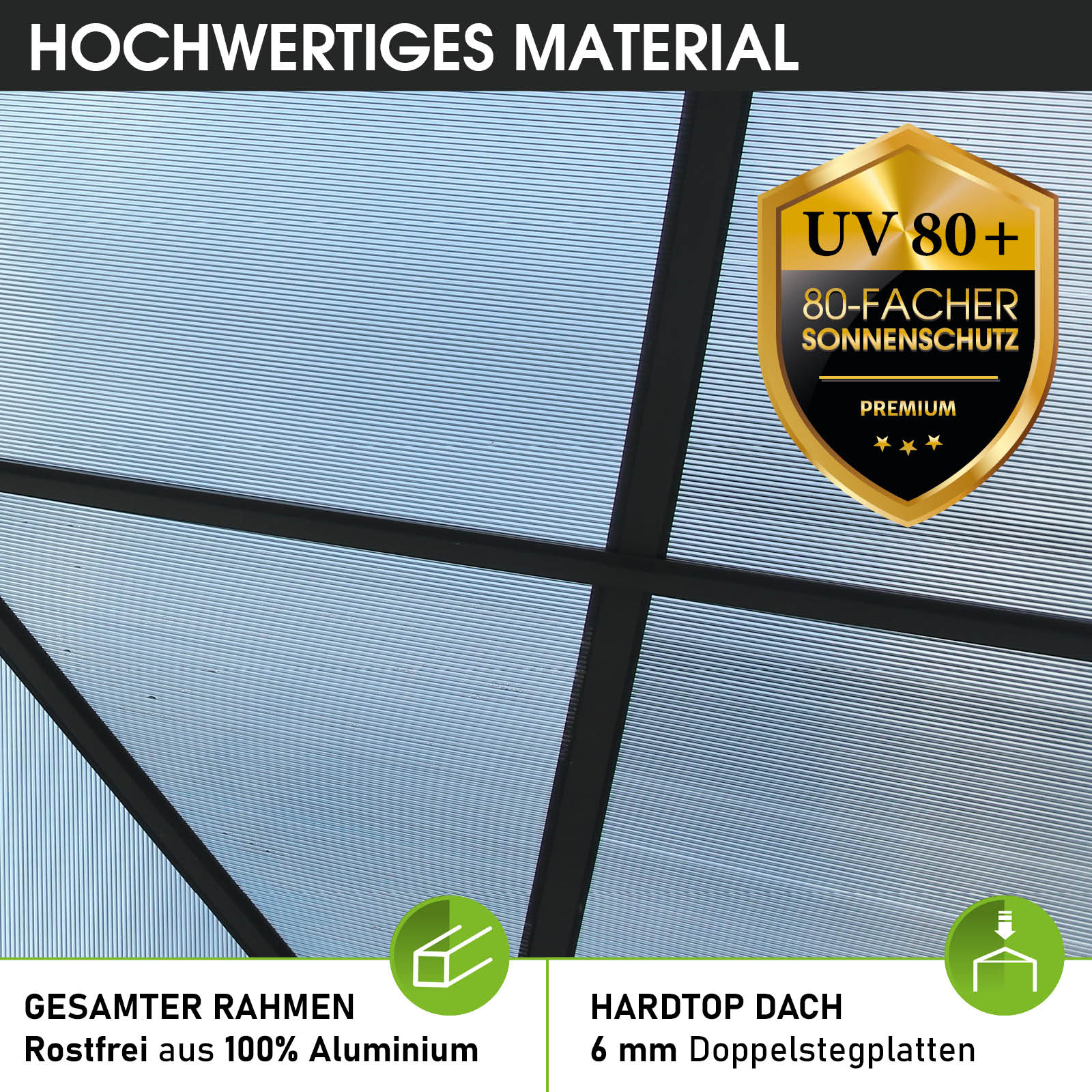 BRAST Alu Pavillon PAGODE 3,5x3,5m beige mit Moskitonetz & LED-Beleuchtung