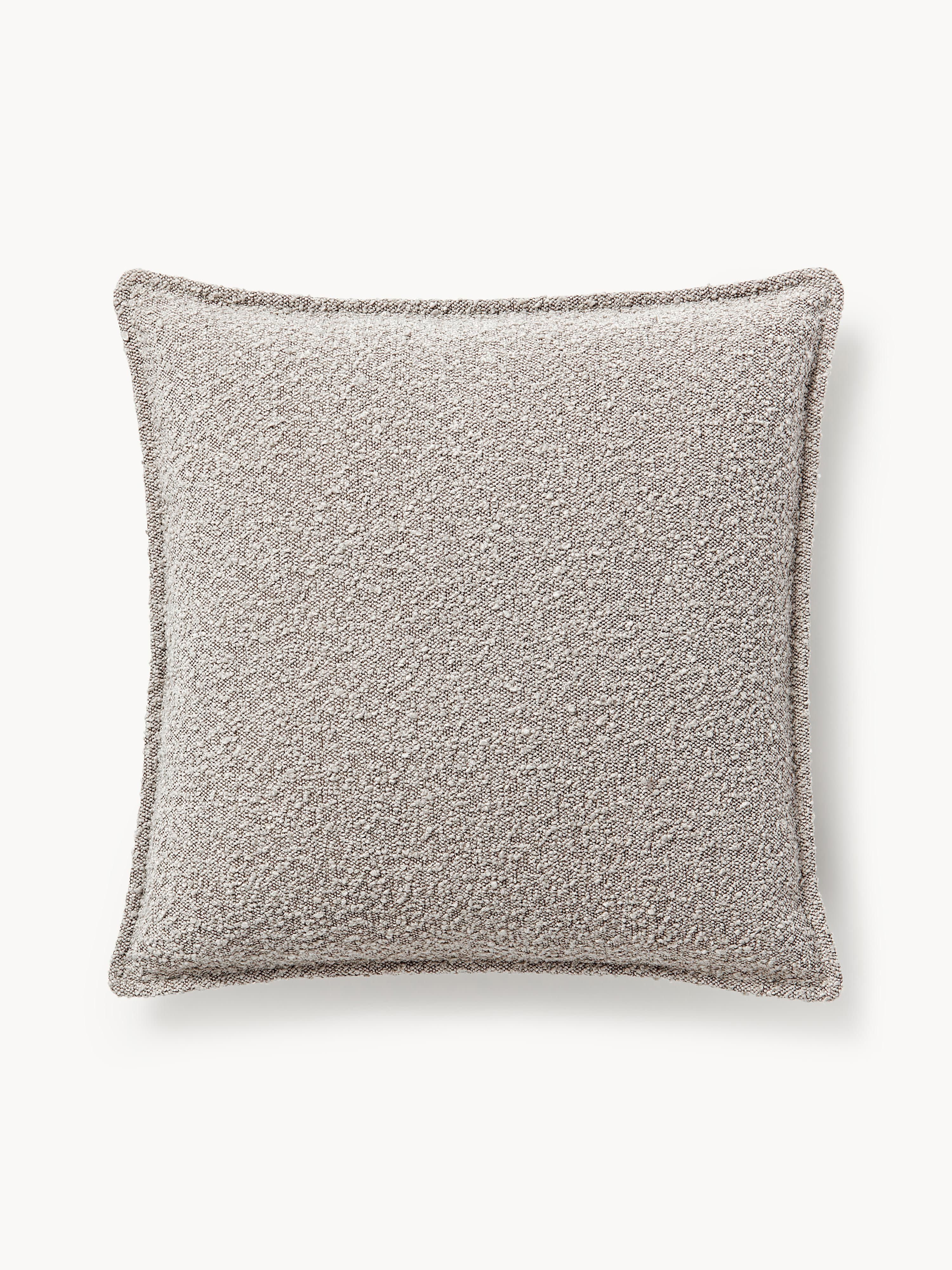 Großes Bouclé-Sofa-Kissen Lennon, 60 x 60 cm