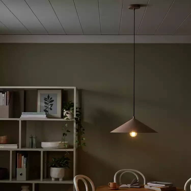 Habitat Cone Large 39cm Metal Ceiling Pendant Light - Rose