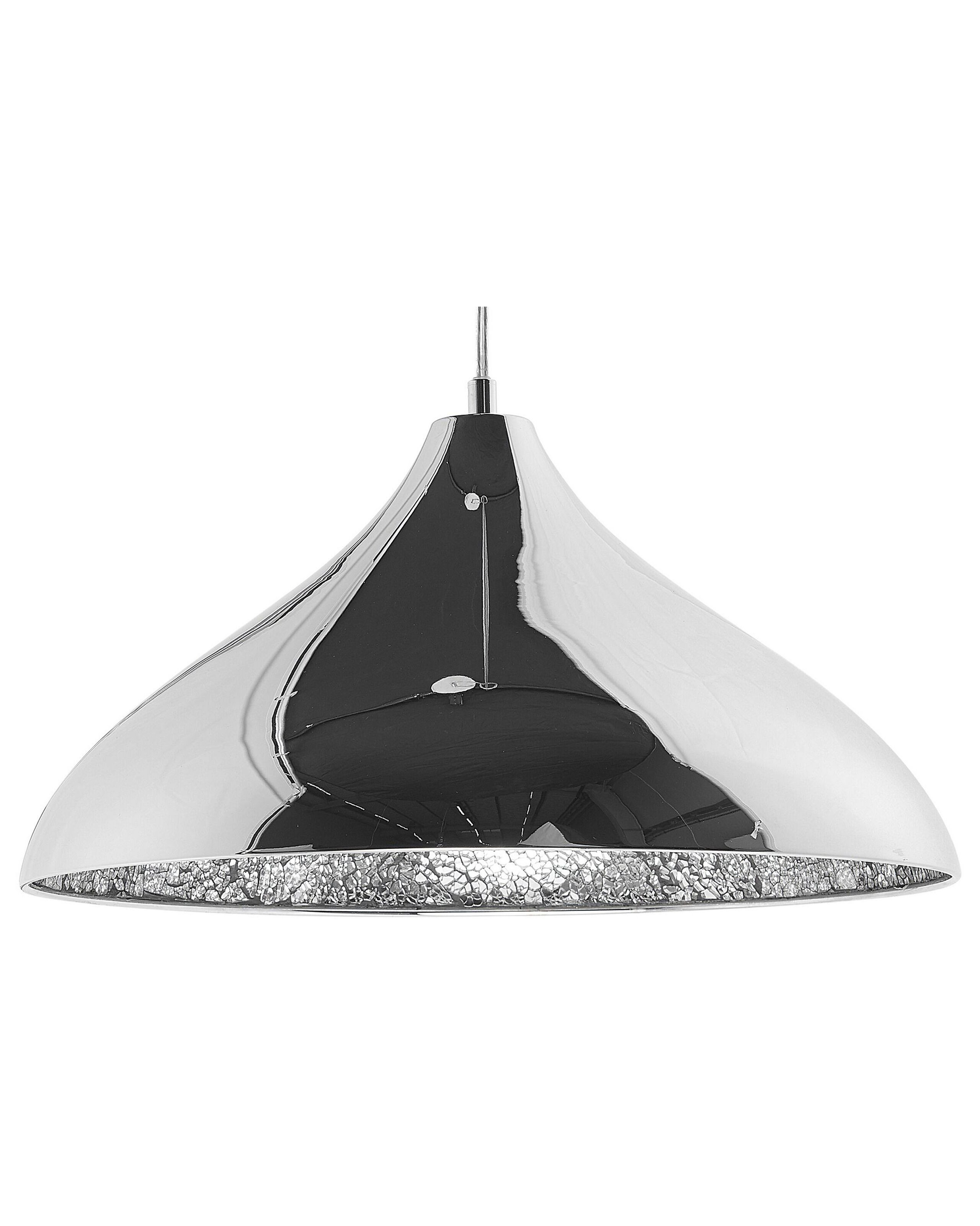 Lampa wisząca tłuczone szkło chromowana