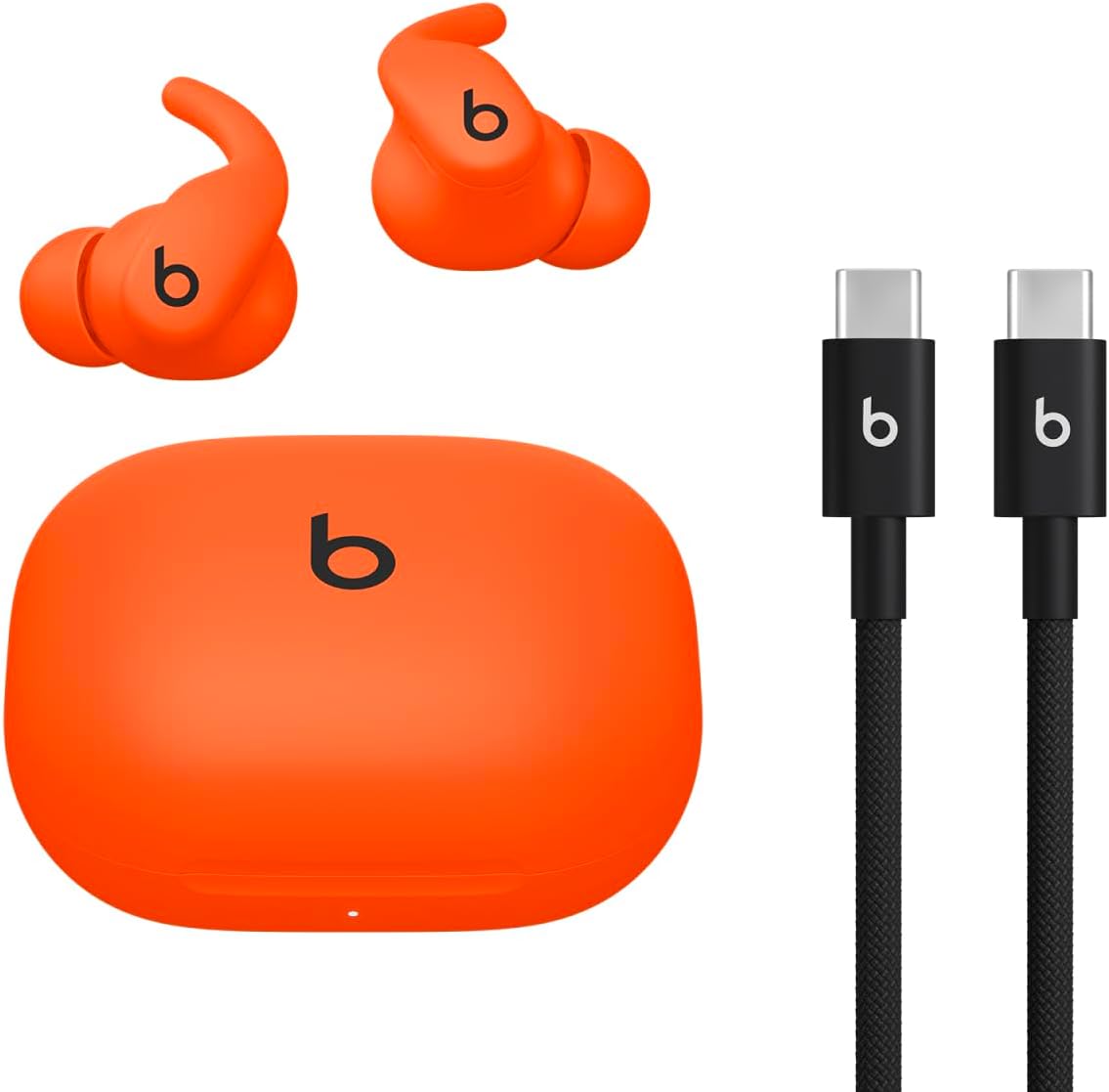 Beats - Powerbeats Fit - Wireless Noise-Cancelling Workout Earbuds with Ultimate Secure Fit with USB-C Charging Cable (1.5m) - Spark Orange