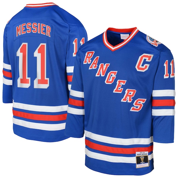 Mark Messier New York Rangers  Preschool Captain Patch 1993-94 Blue Line 2.0 Player Jersey - Powder Blue
