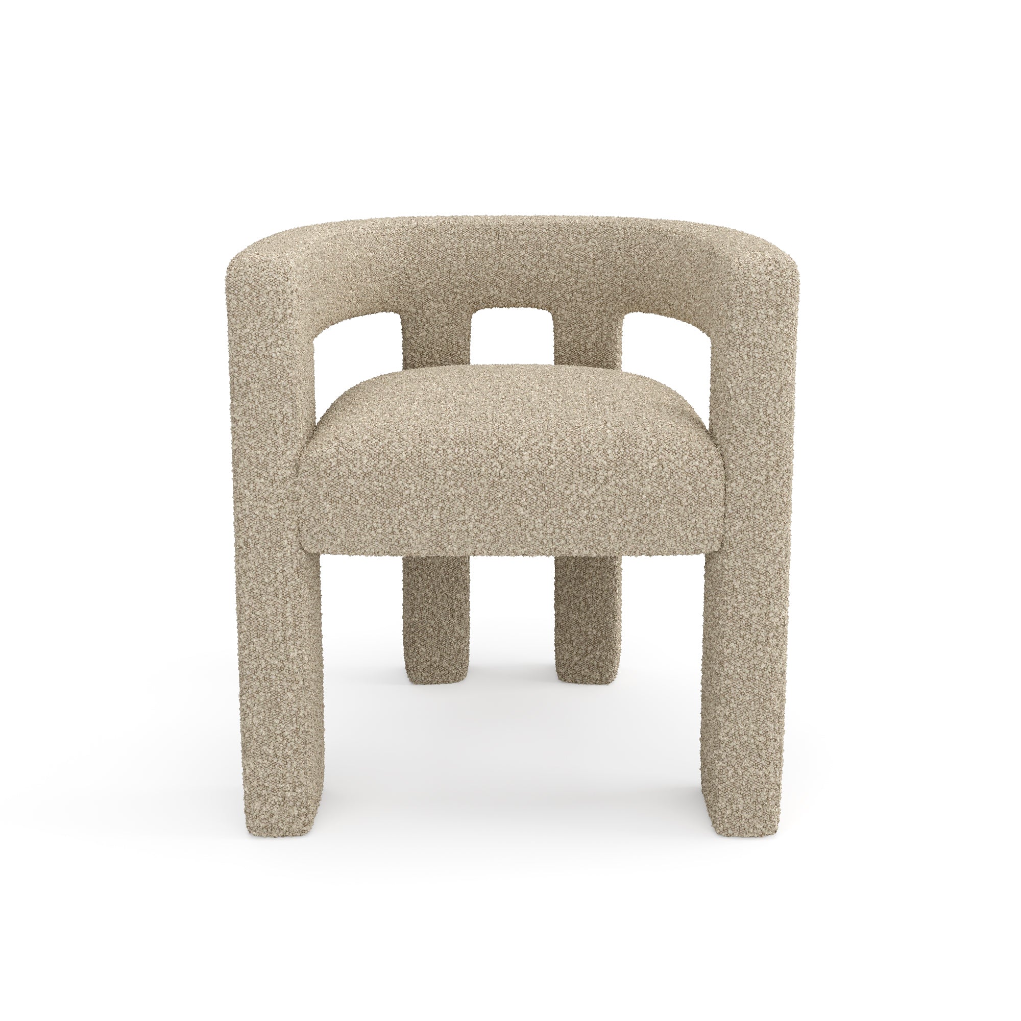 Sia Home - Eetkamerstoelen ALYA - Bouclette stof - Mol - 66cm