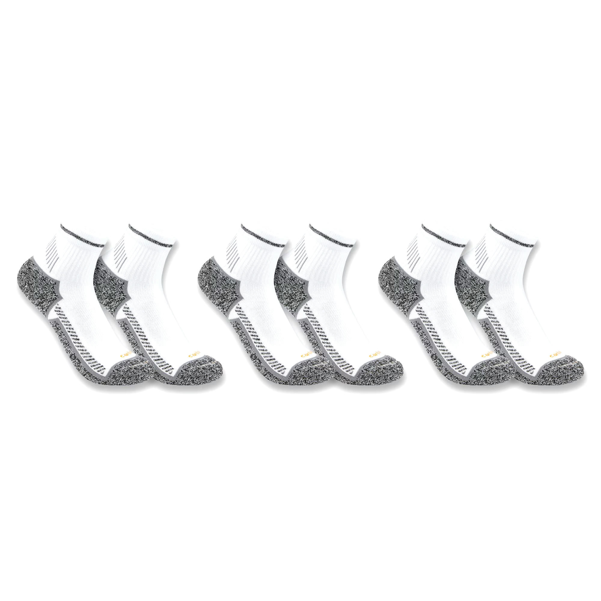 Carhartt Men's Force Midweight Quarter Work Socks - 3-Pack
