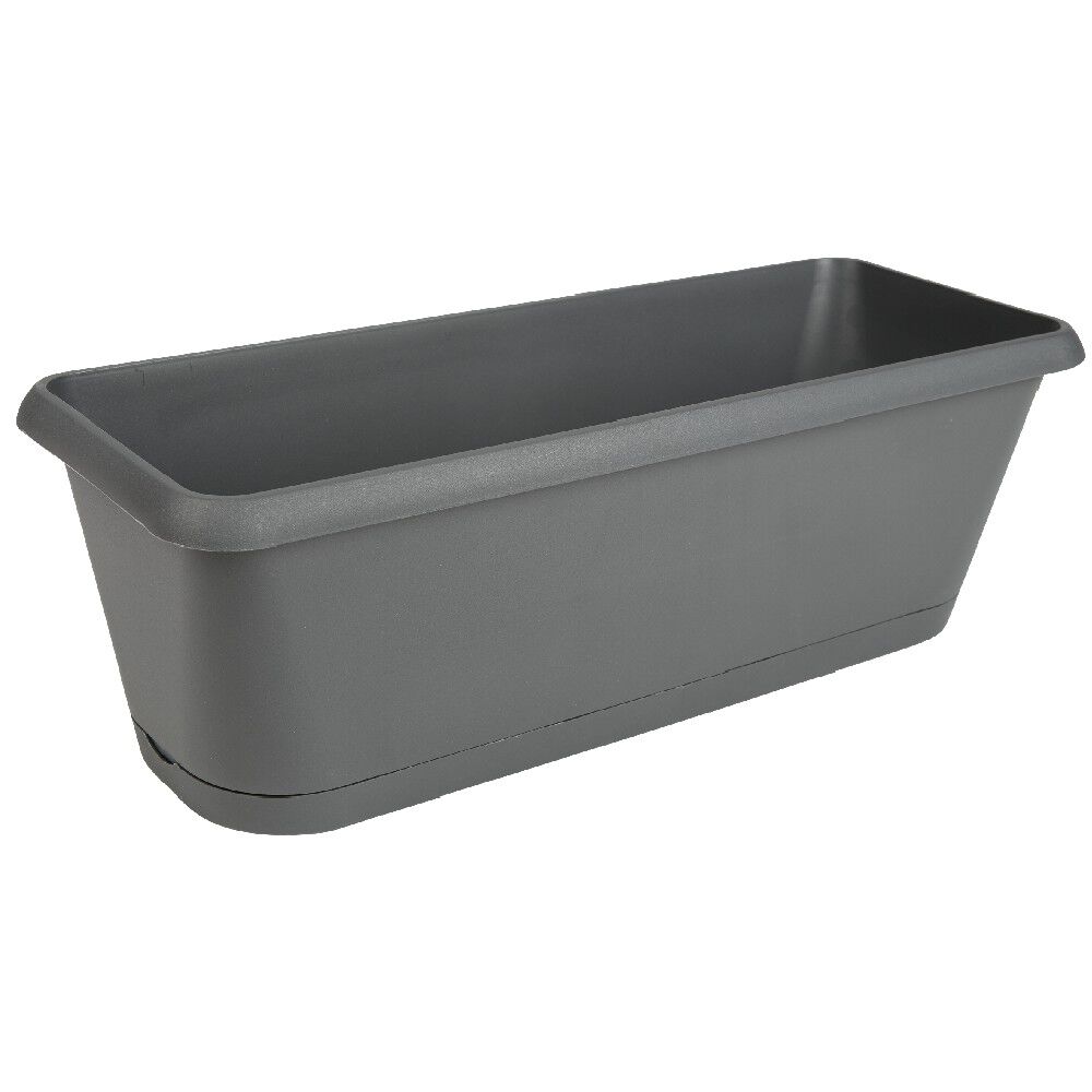 Jardinière plastique gris 48.8x18.8xH16cm