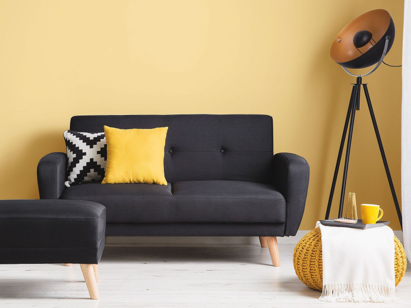 Sofa kanapa z funkcją spania czarna