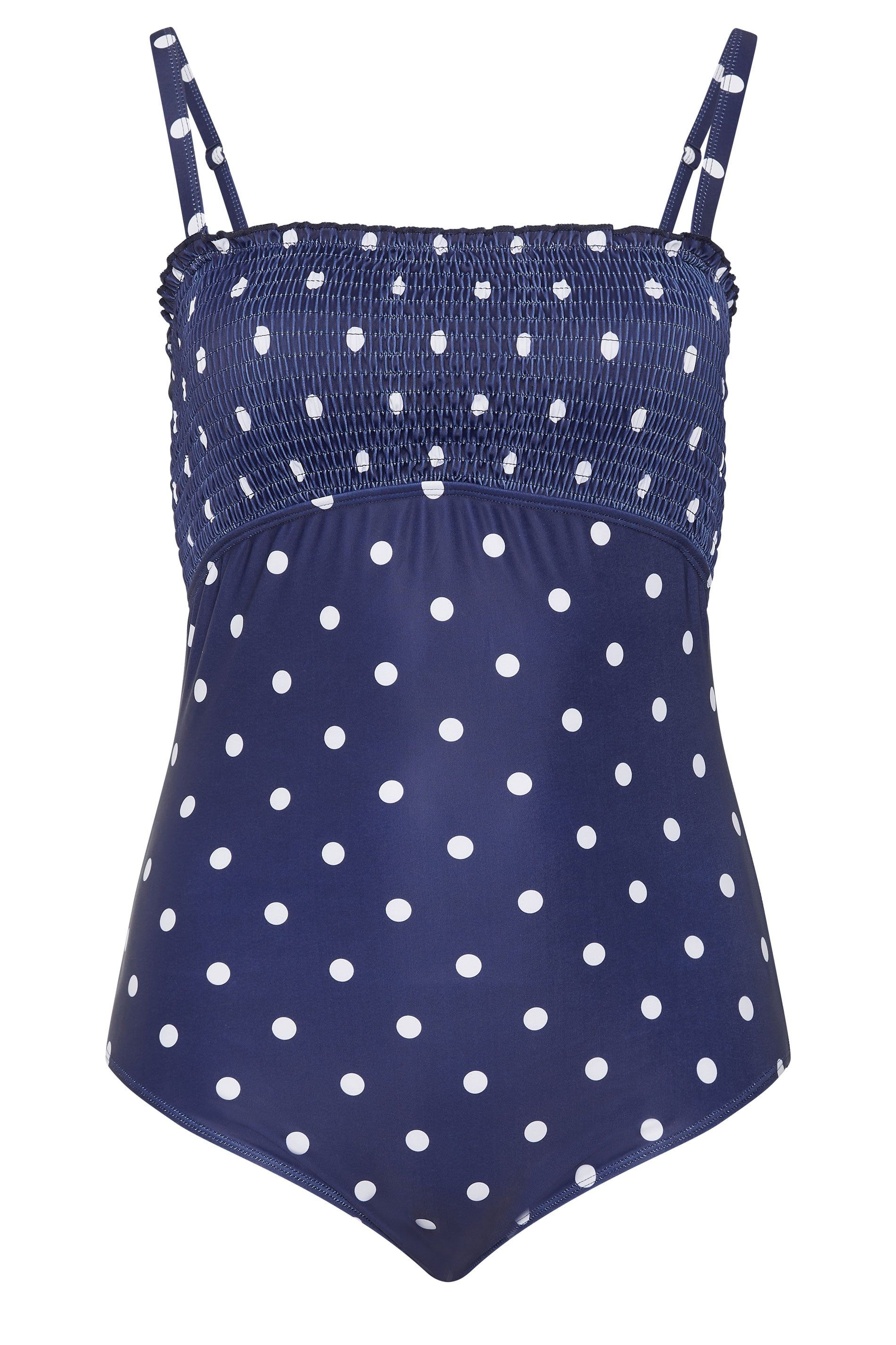 Yours Polka Dot Shirred Swimsuit