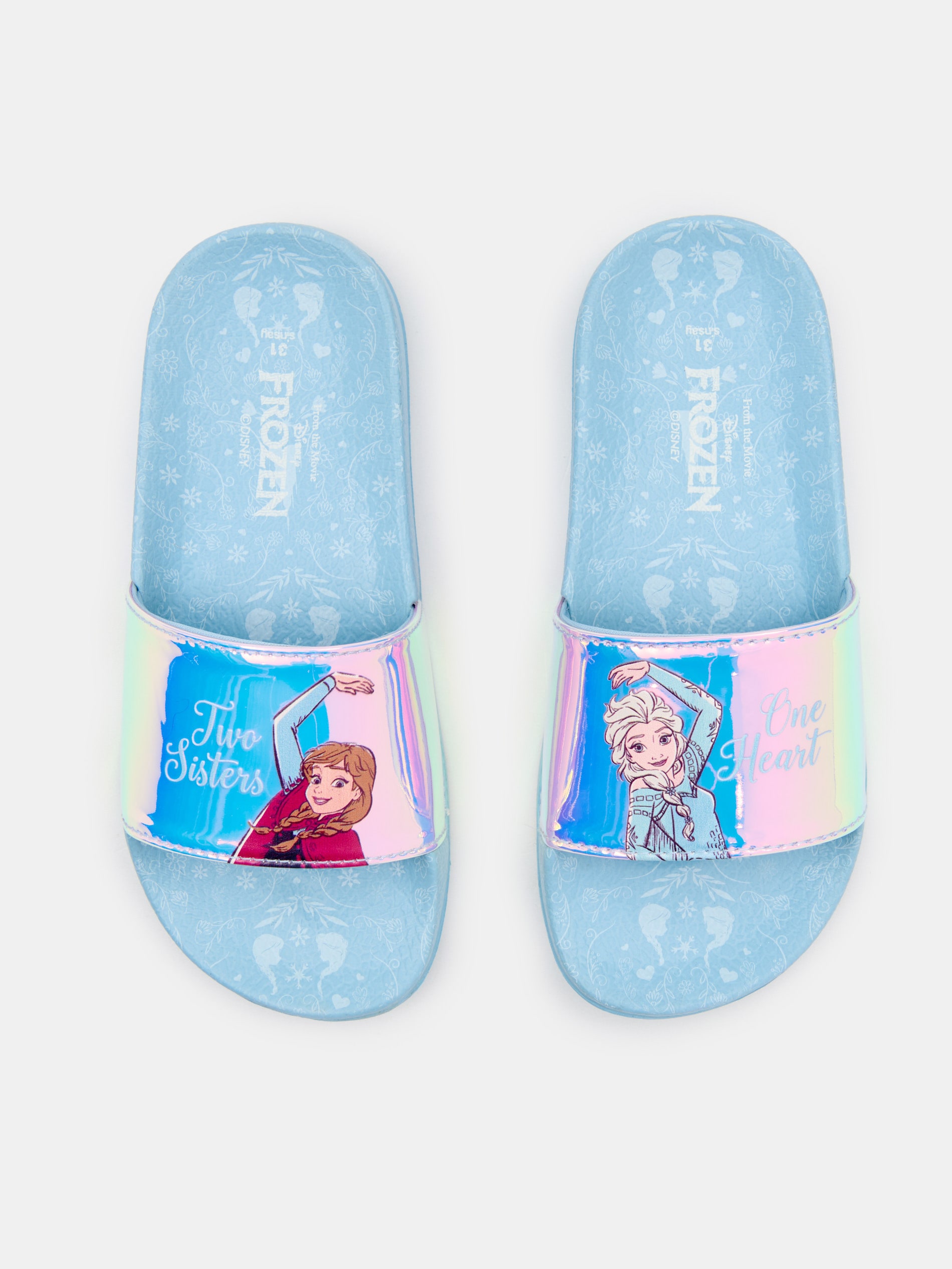 Klapki z efektem połysku Frozen