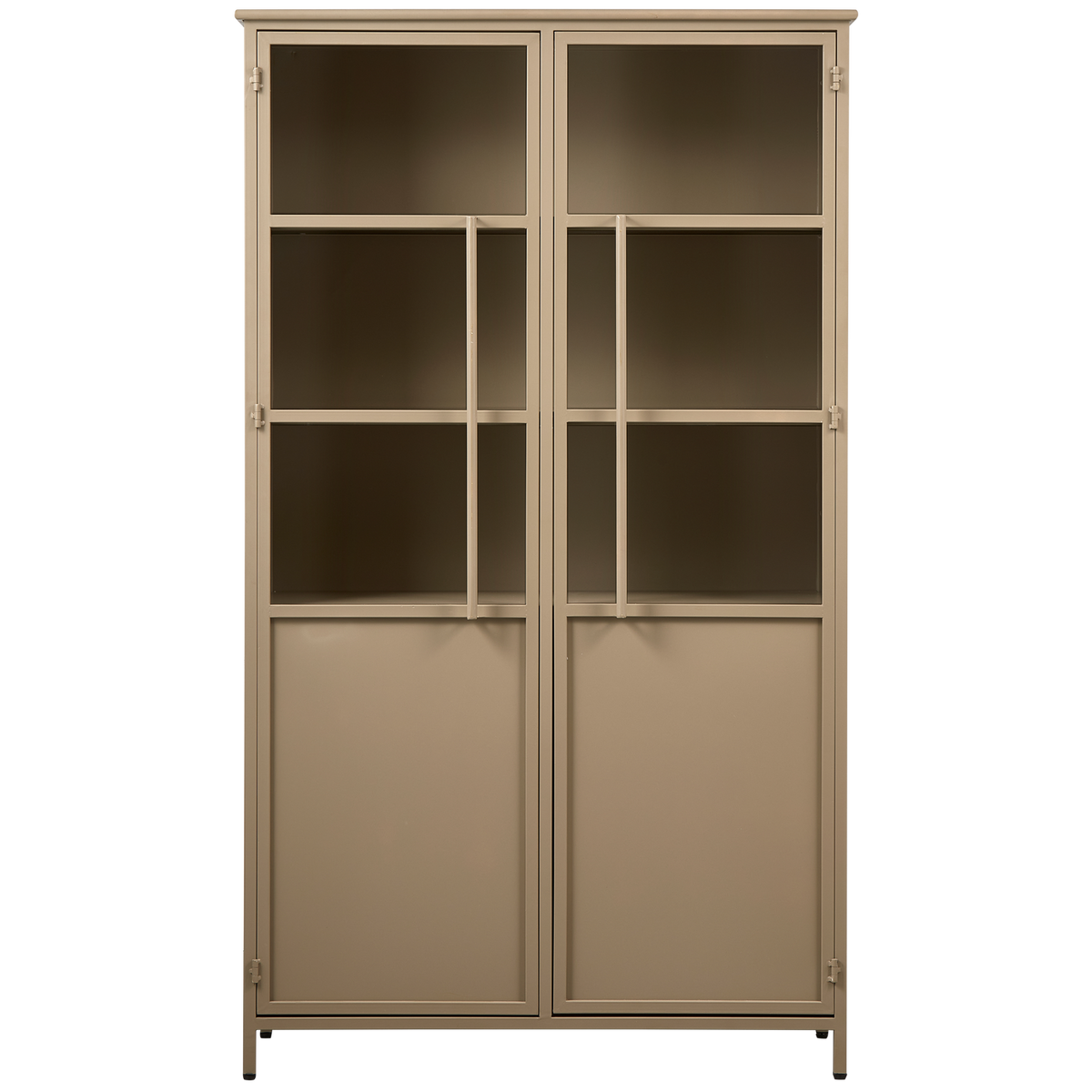 WOOOD vitrinekast Exhibit - Metaal - Khaki - 170x99x44