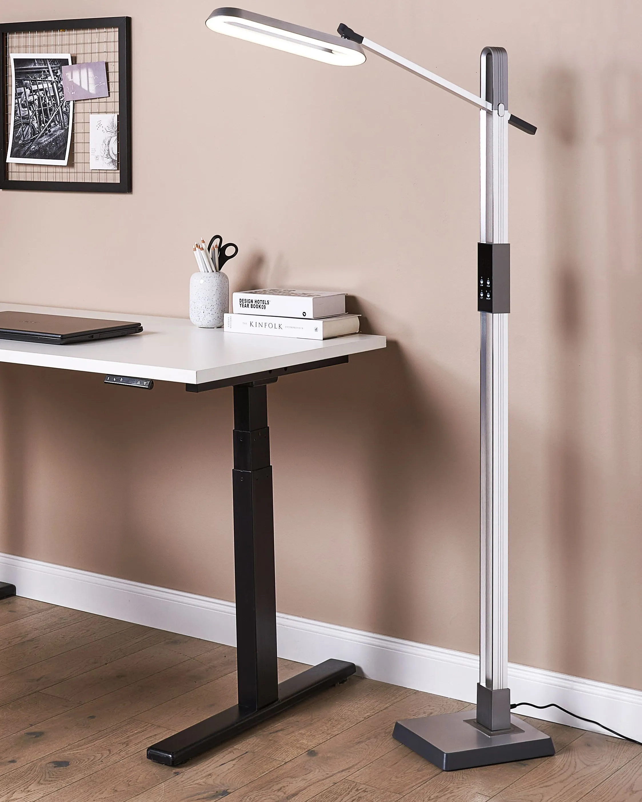LED Floor Lamp AQUARIUS with Dimmer Metal Silver