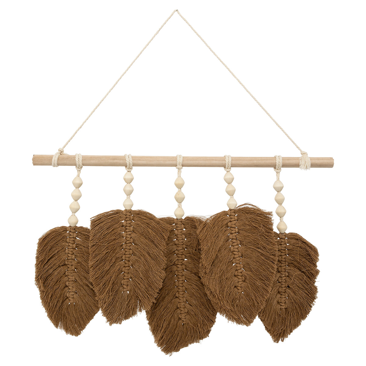Leaf wall art "Odina" Wood, Fabric, L.58 cm