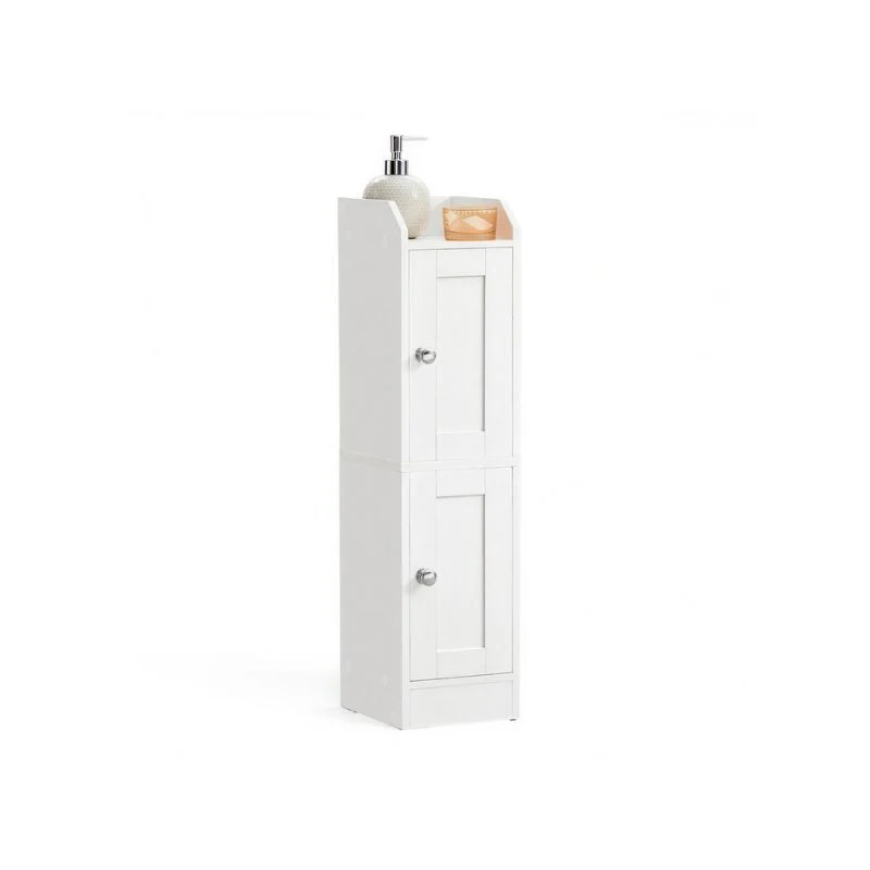 Meuble de salle de bain fin avec porte réversible et étagères réglables