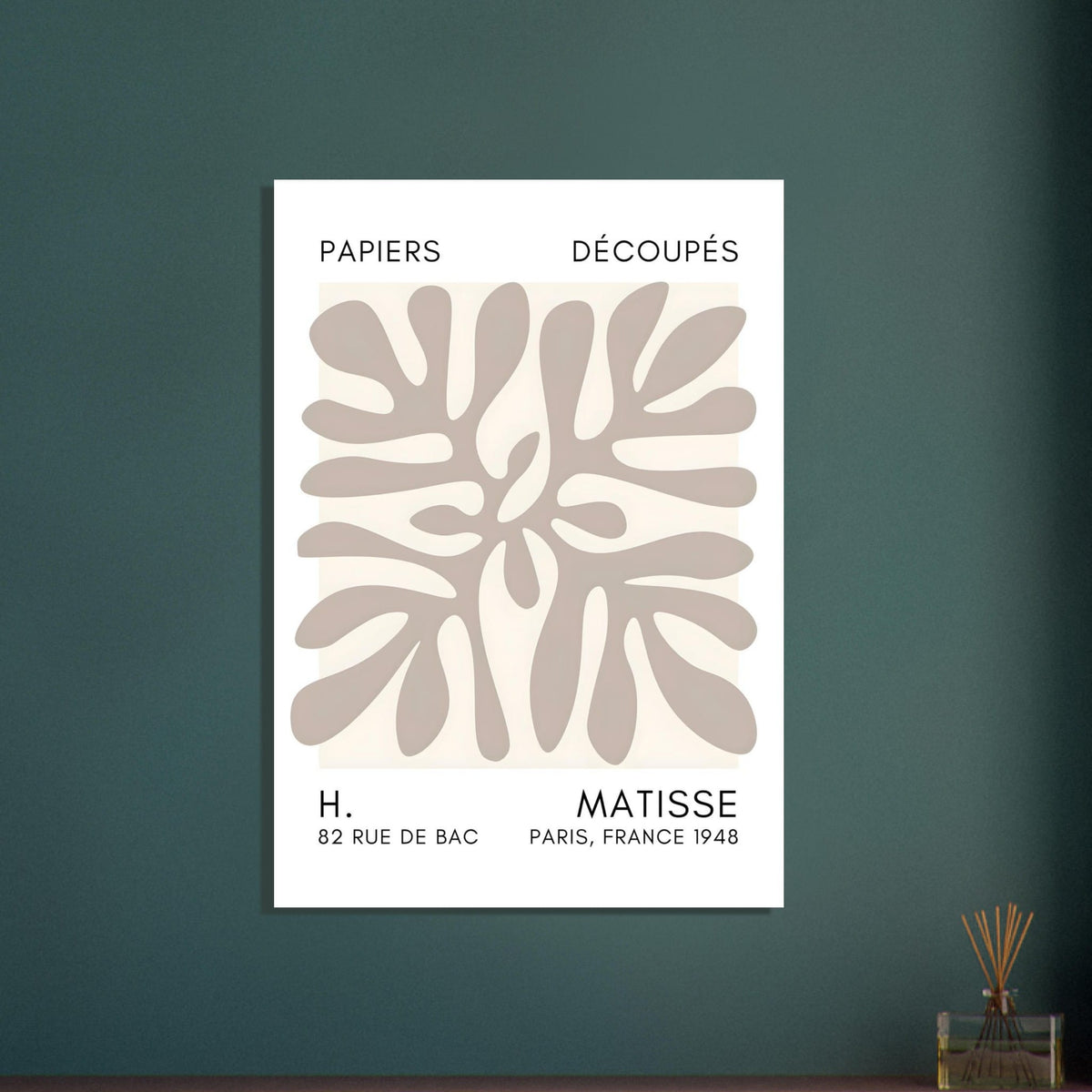 Artfulprints Poster Matisse - Deep ocean grey  - 70x100 cm - Taupe