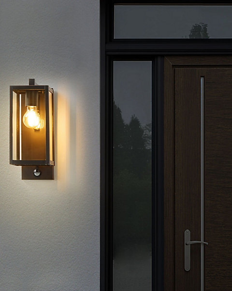Lampe murale pour l'extérieur MEGGET Avec détecteur de mouvement Noir