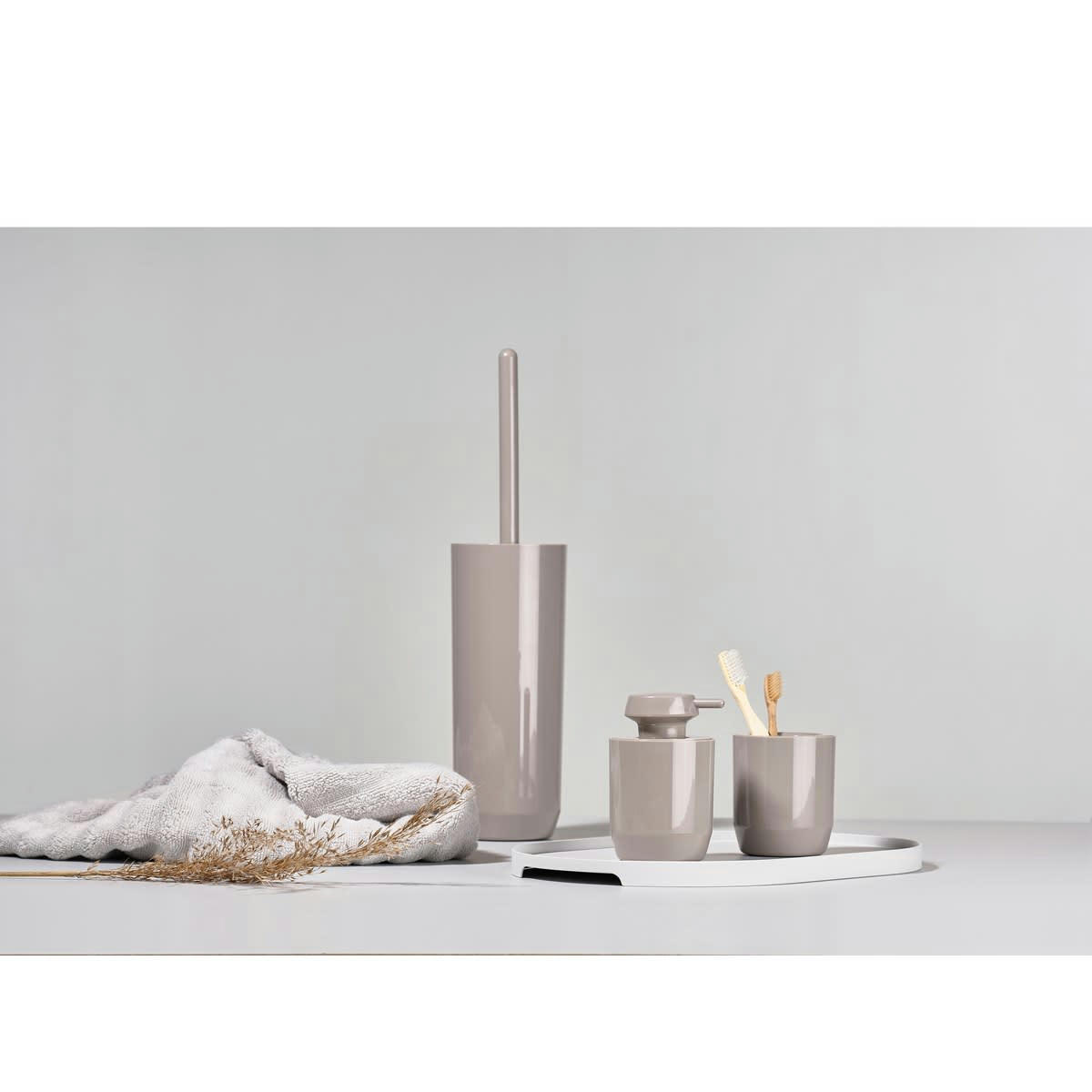 SUII - Brosse de toilette en plastique taupe