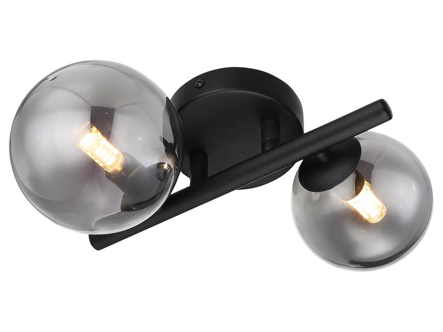 Lampa sufitowa Riha LED 2-punktowametalowo-szklana dymna