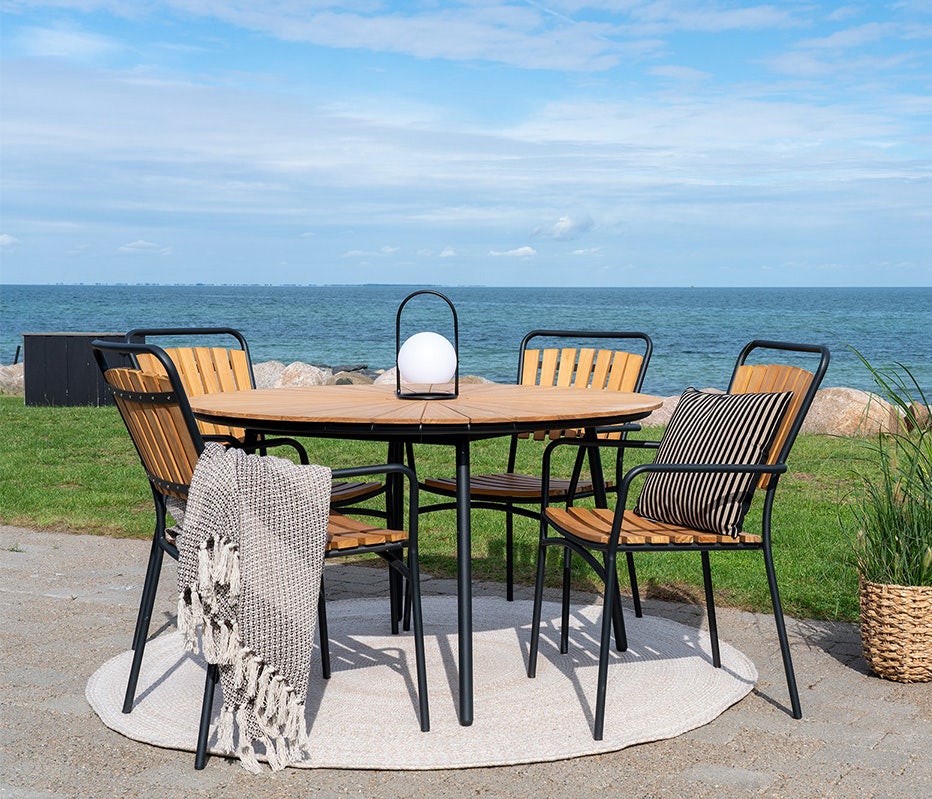 Artichok Matteo Metalen Tuintafel Bruin - Teakhouten Blad