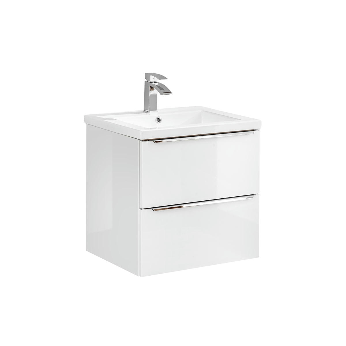- Meuble simple vasque encastrée 60cm blanc