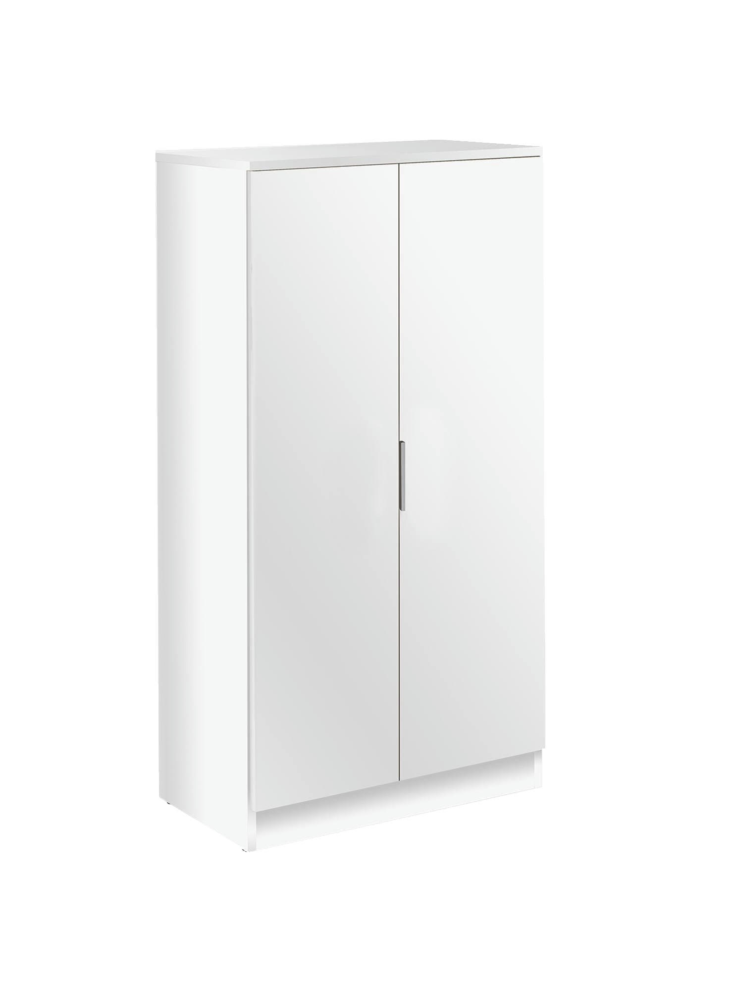 - Armoire polyvalente à 2 portes effet bois blanc