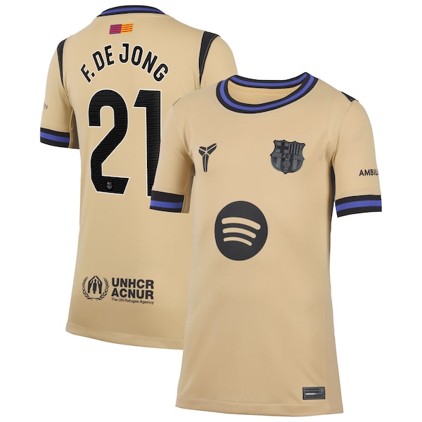 Frenkie de Jong Barcelona Nike Youth 2025/26 Away Stadium Replica Jersey - Gold