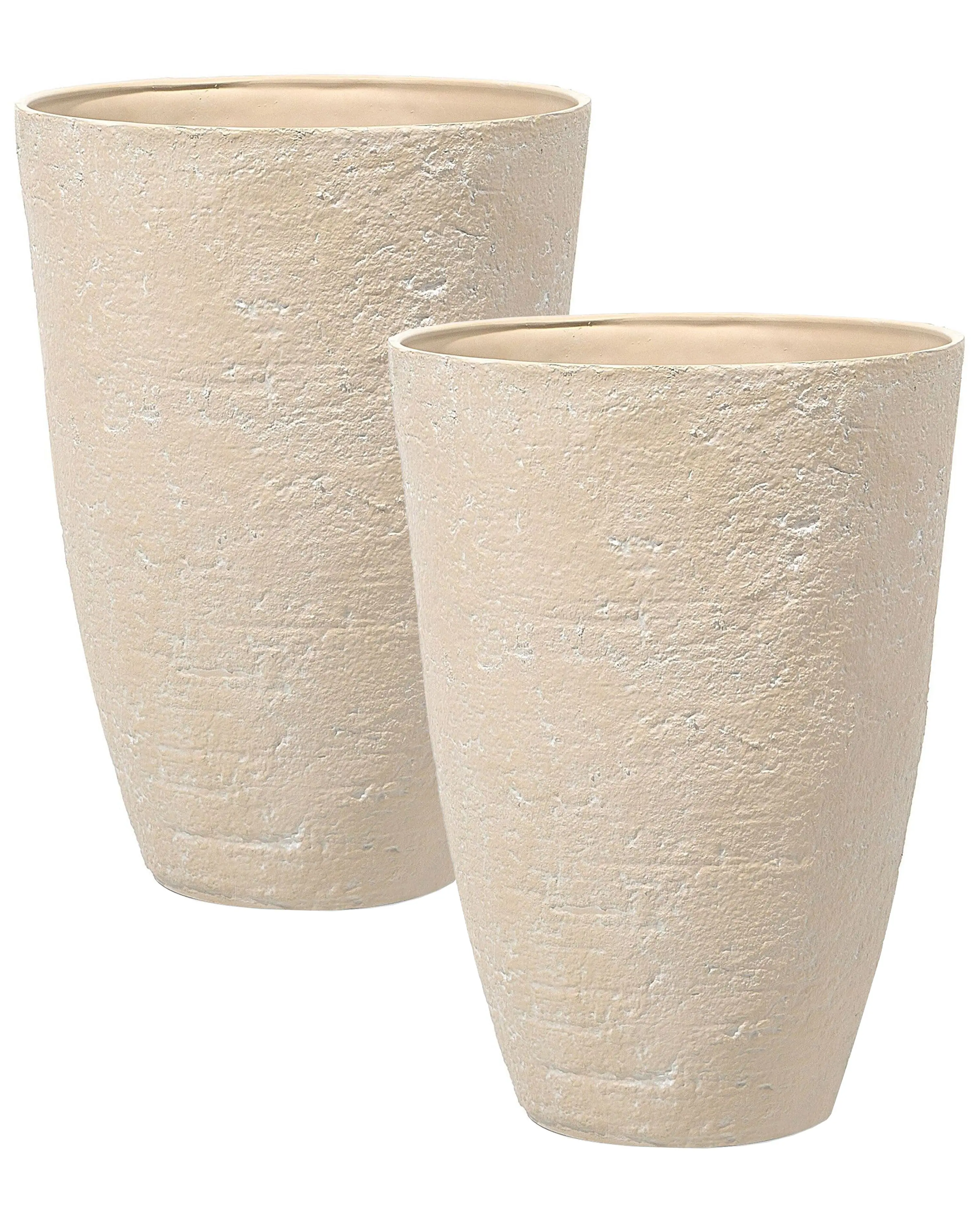 Set of 2 Plant Pots CAMIA 51 cm Beige