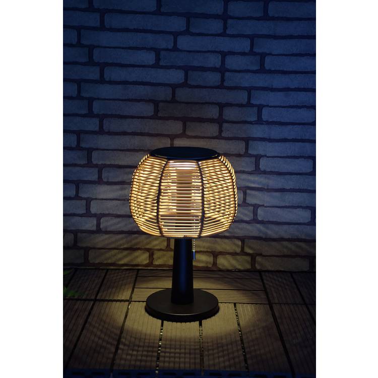 Habitat Warm White Solar Rattan Effect Table Lamp