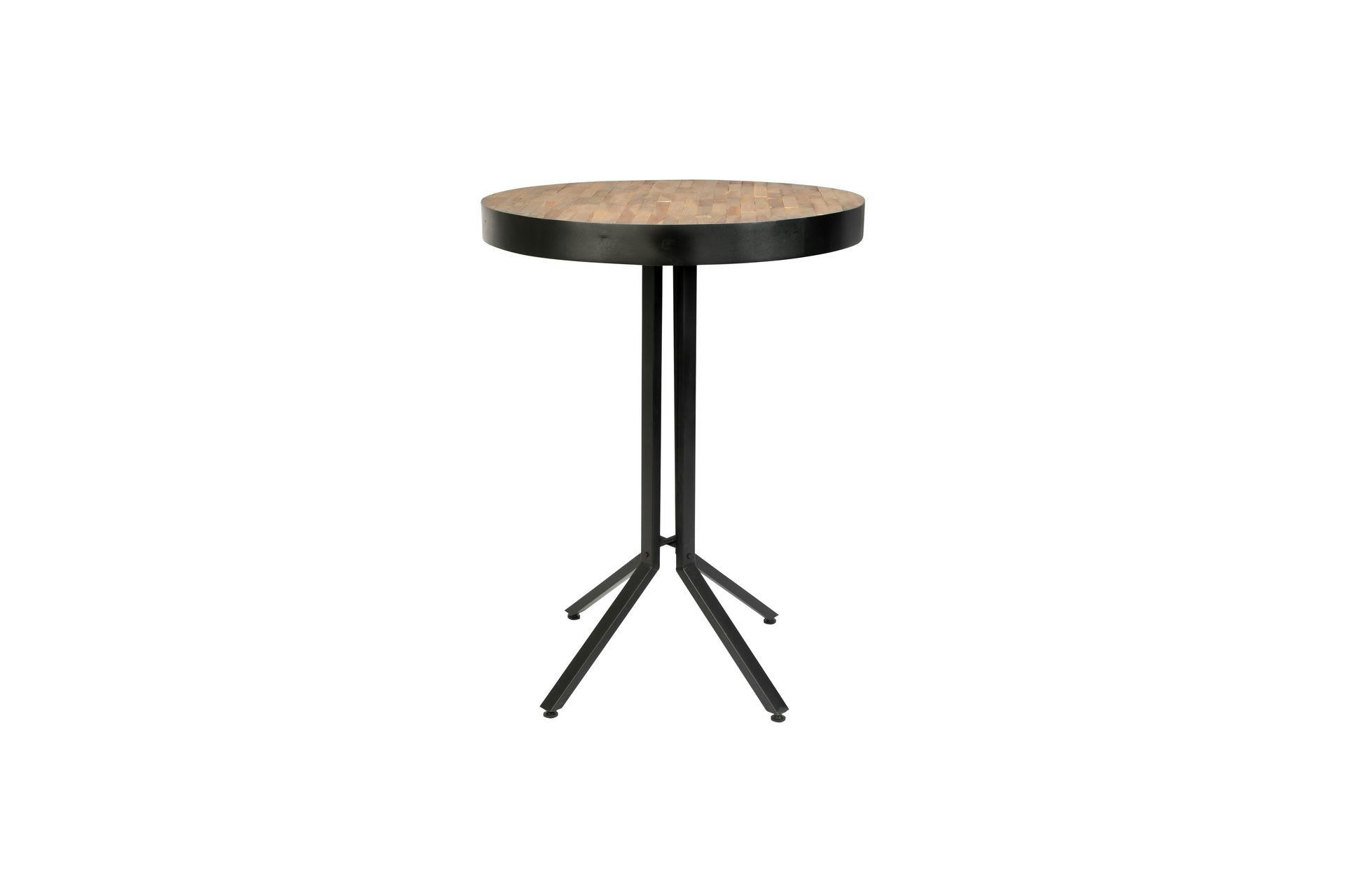 MAZE - Table de bar ronde en bois beige