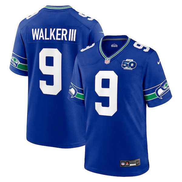 Kenneth Walker III Seattle Seahawks Nike Alternate 50th Season Game Jersey - Royal/College Navy/White