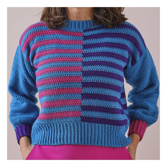 Knitcraft Mixed Stripe Crochet Jumper Digital Pattern 0319
