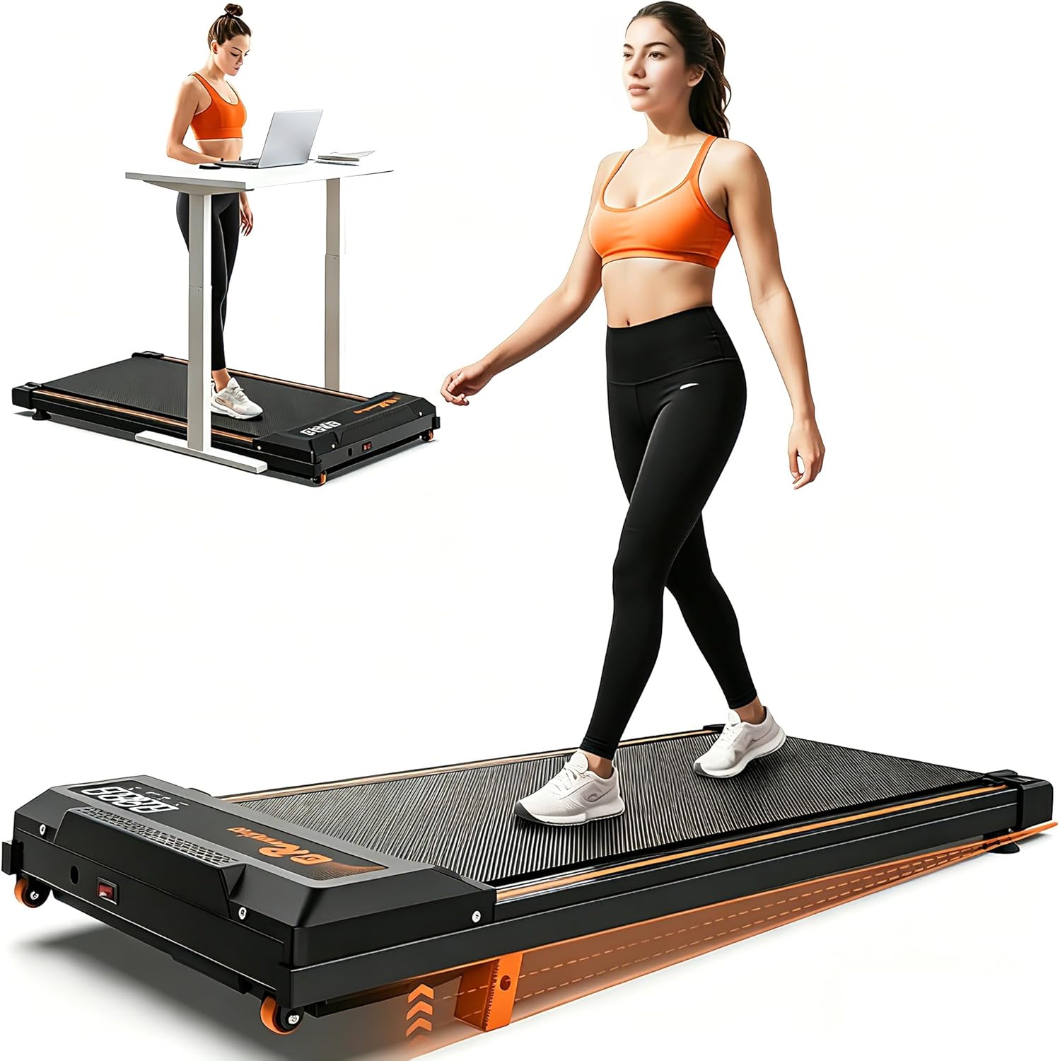 Walking Pad for Home, 10% Incline, Under Desk Treadmill, 0.5-4.0 MPH Speed, 300 LBS Weight Capacity, Bluetooth APP Control, Portable Under Desk Treadmill with Remote Control