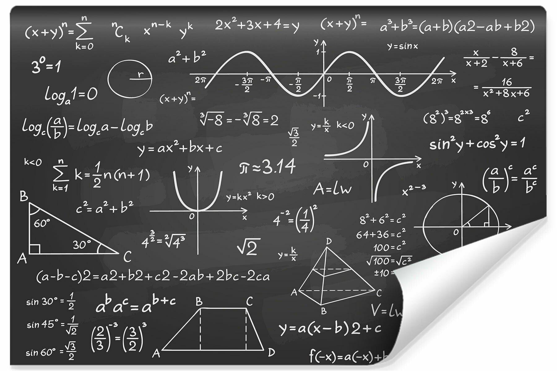 Fototapeta Młodzieżowa Wzory Matematyczne 90x60cm