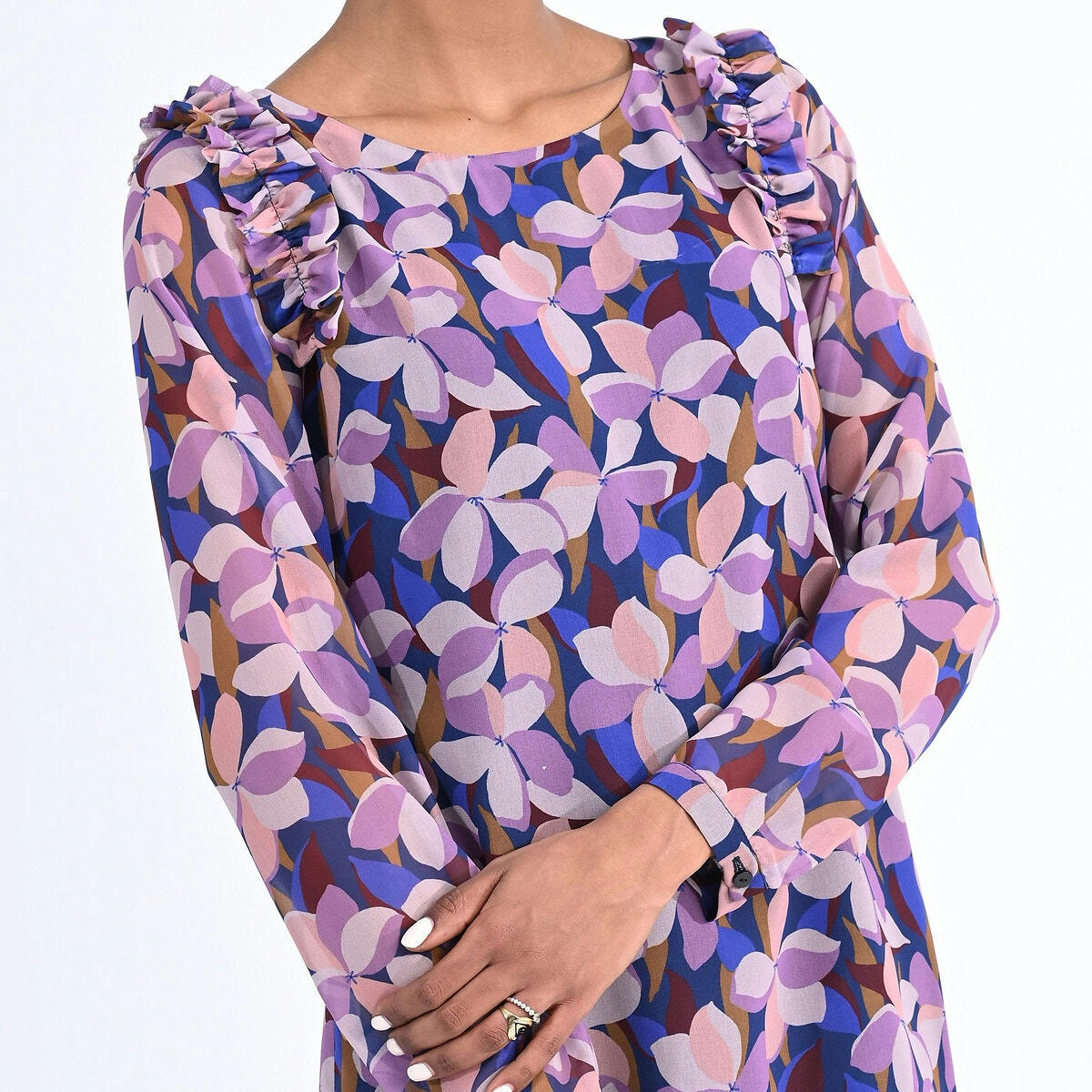 Robe  fleurie col rond