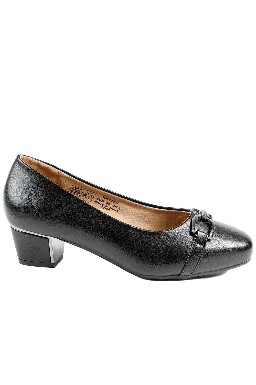 Pavers Wide Fit Block Heel Court Shoes