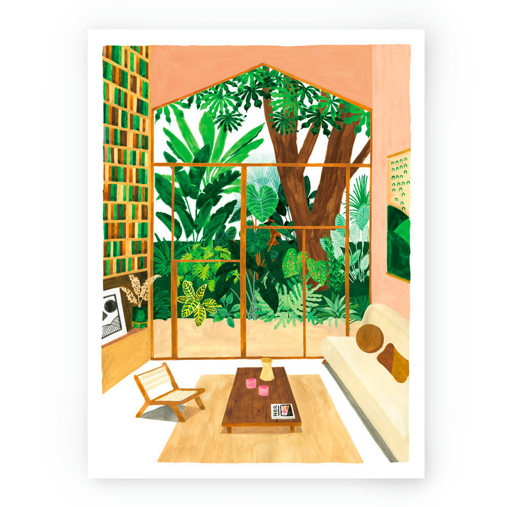 - Affiche illustrée motif Maison à l'envers 30x40 cm