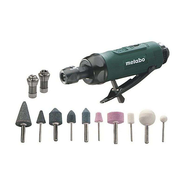 METABO DG 25 Meuleuse droite à air comprimé Set, 25 000 /min, coffret et accessoires inclus.