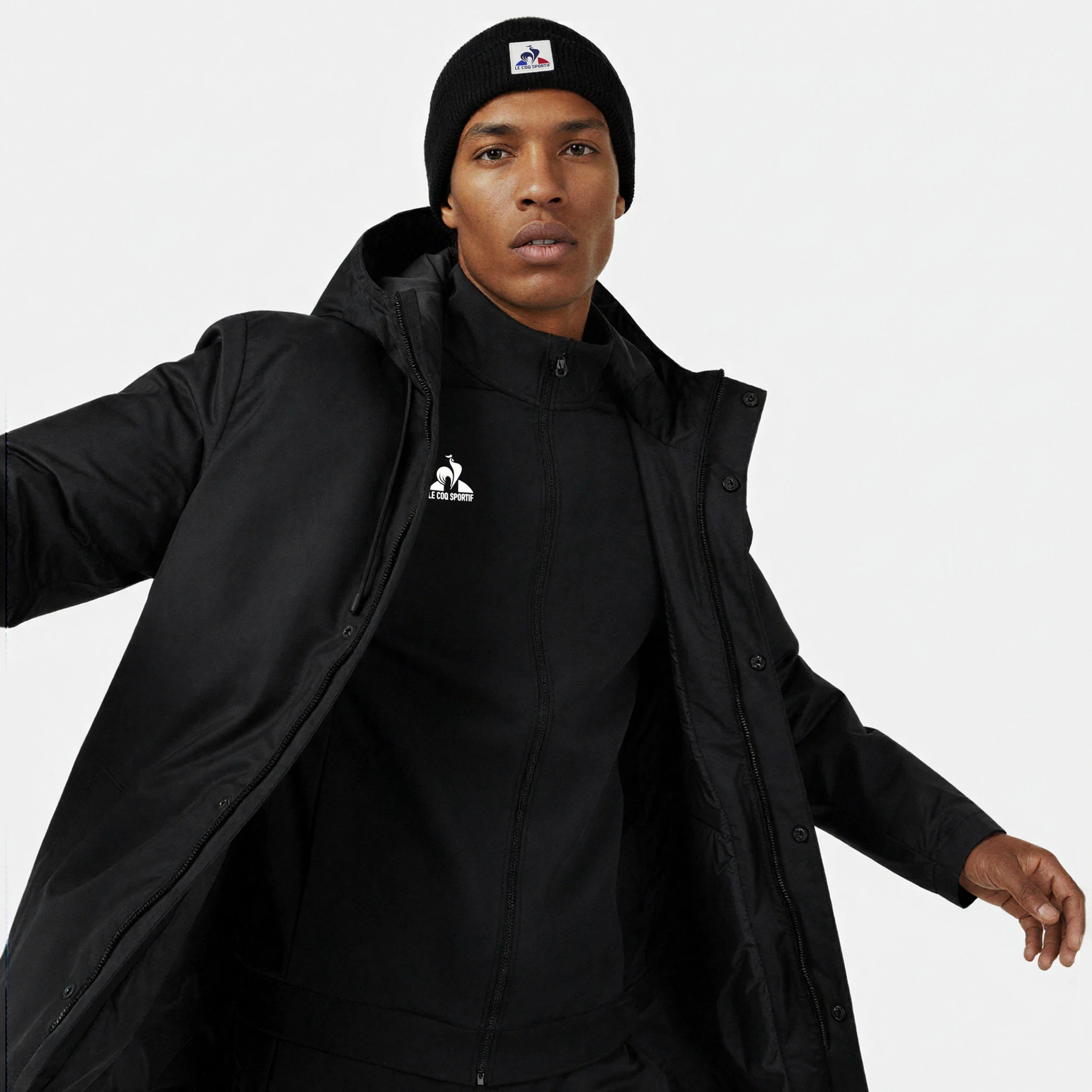 Veste zippée mi-longue à capuche déperlante