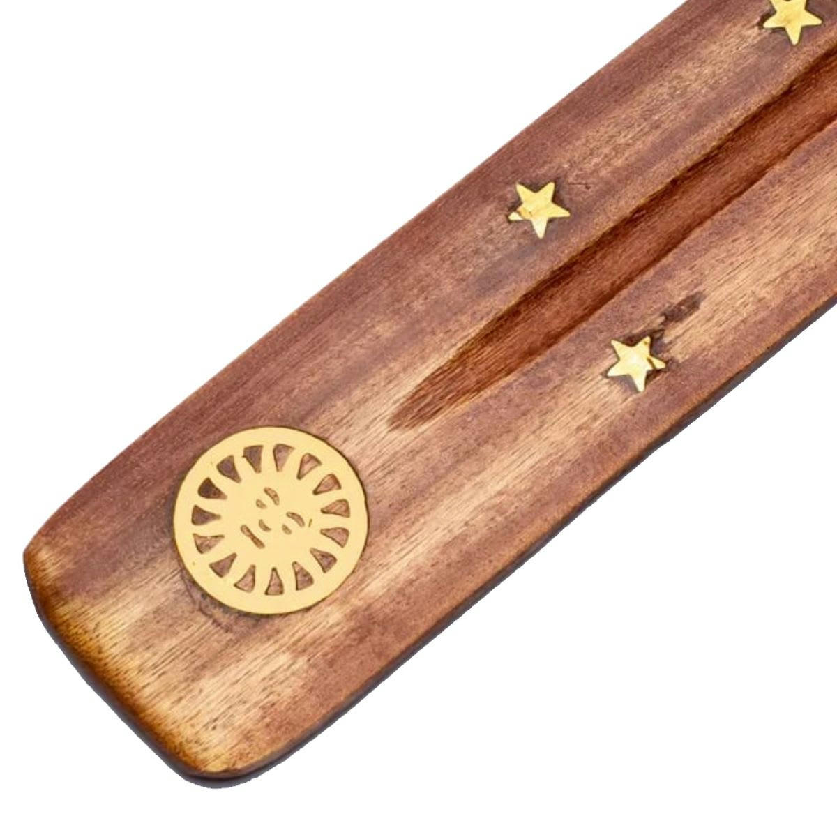 - Porte encens en bois motif soleil