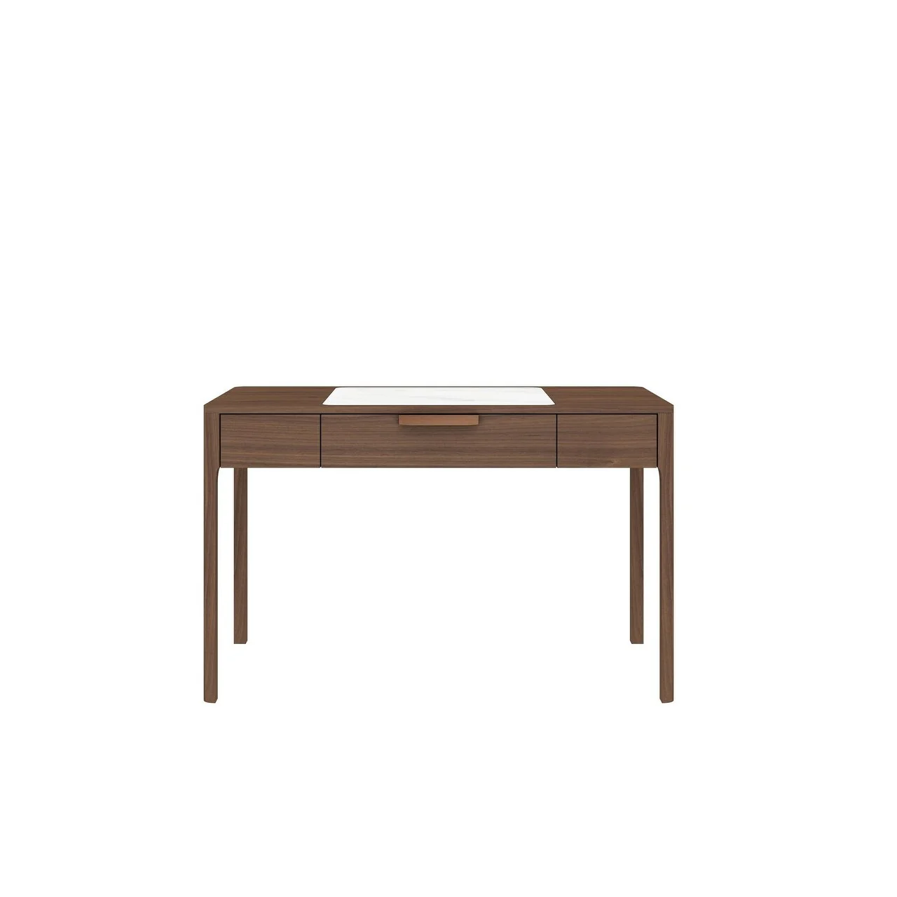 HomeRoots 47 White and Brown Marble and Wood Computer Desk