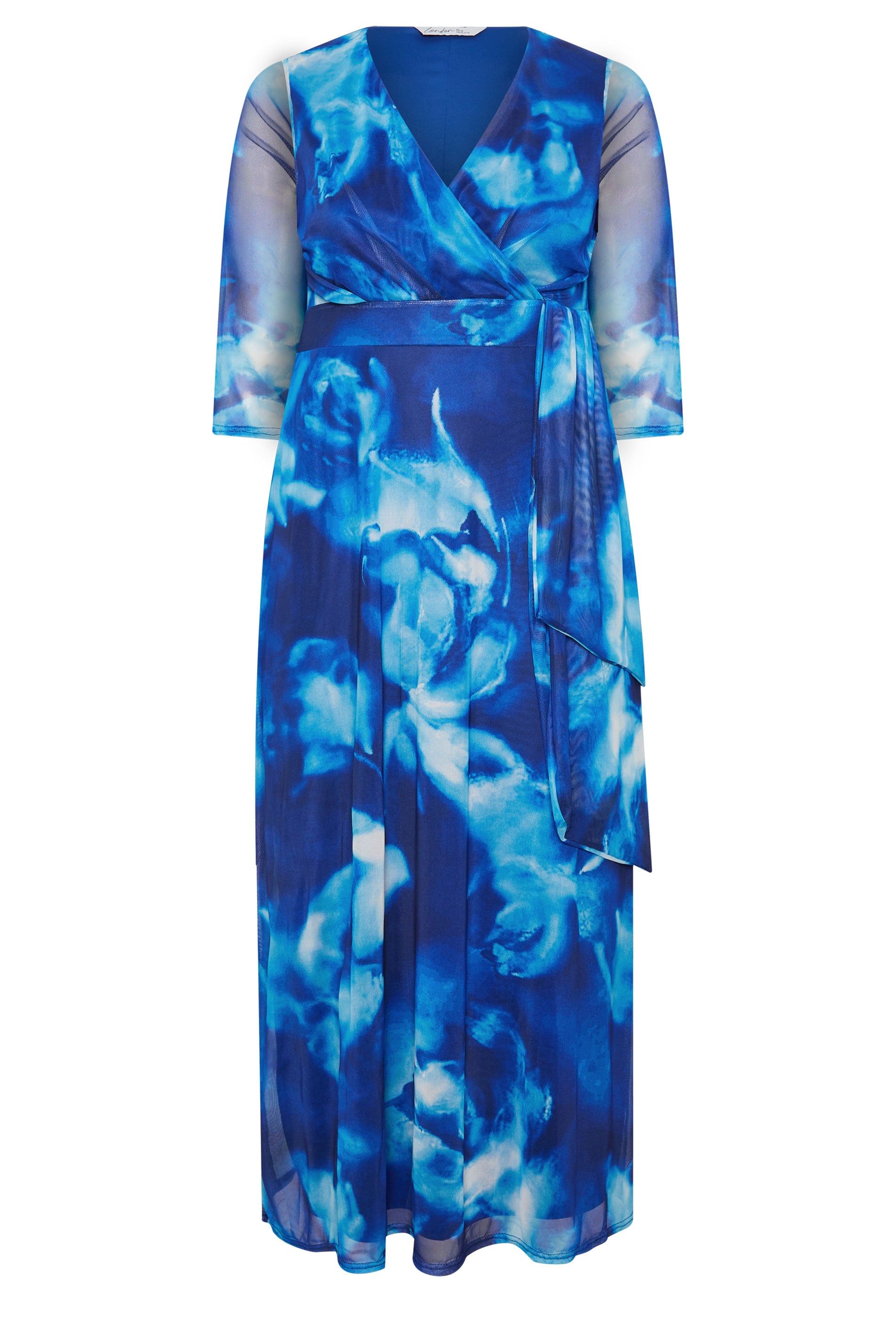 Yours Abstract Mesh Wrap Dress