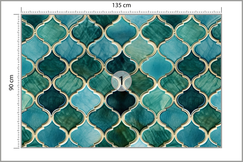 Fototapeta Ścienna Turkusowa Marokańska Mozaika 135x90cm