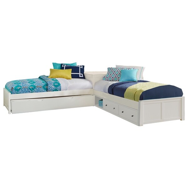 Hillsdale Pulse L-Shape Bed with Storage and Trundle, Chocolate