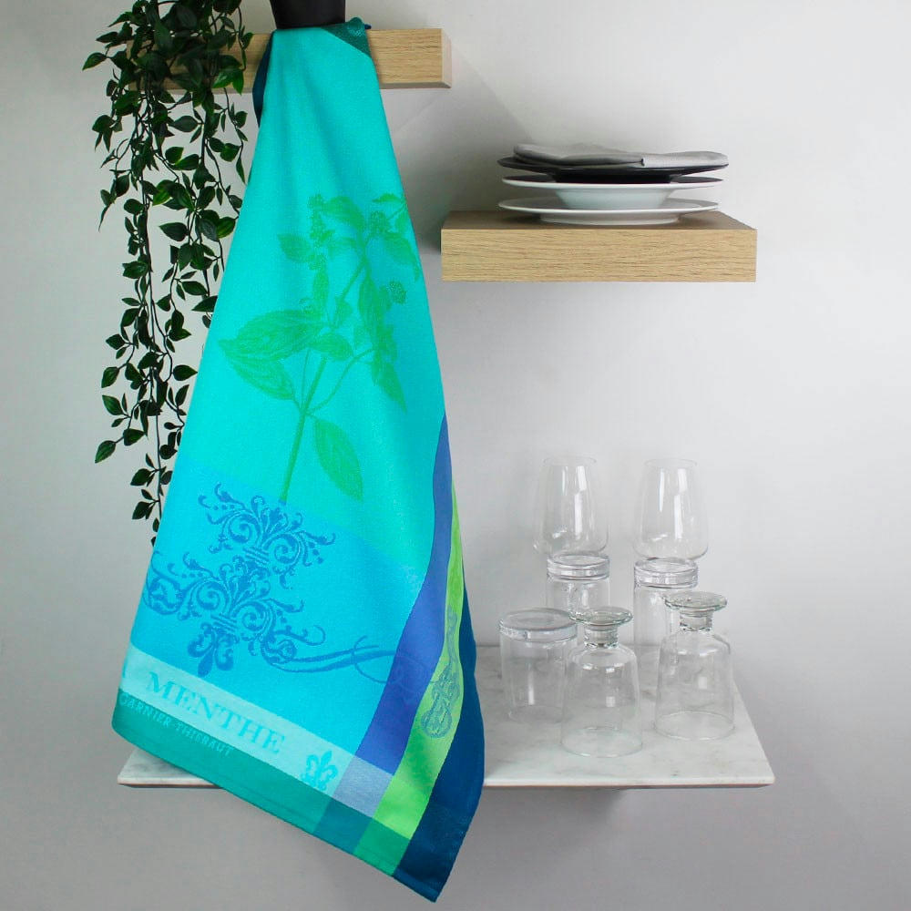 BRIN DE MENTHE CHLOROPHYLLE - Torchon  pur coton vert 56x77