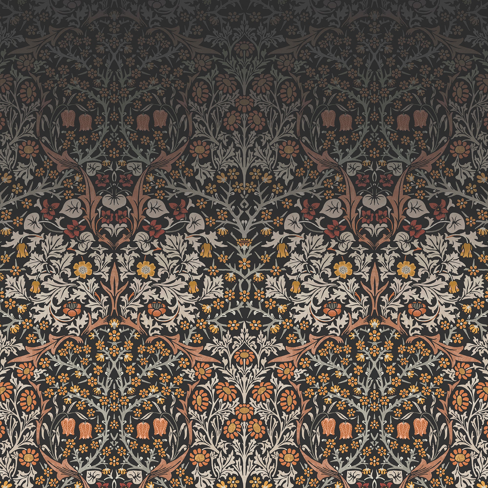 William Morris at Home Fotobehang - Blackthorn Charcoal - 400x250 cm