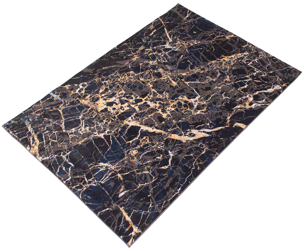ECARPET Marble Indoor Area Rug, Black, Assorted Sizes