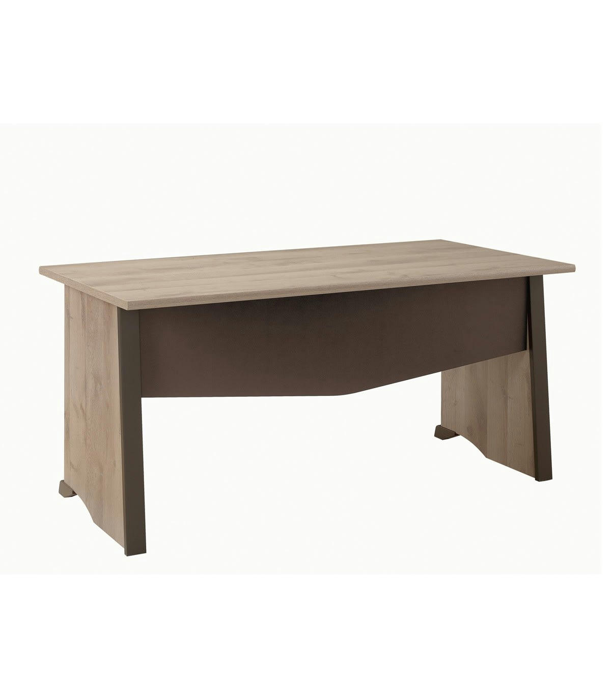 - Bureau style industriel avec voile de fond - Beige et Marron