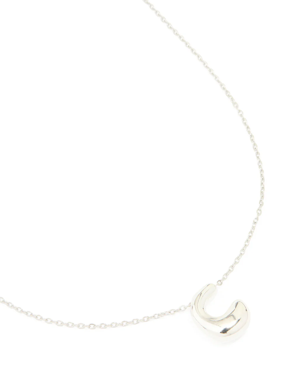 Waterproof Stainless Steel Large Bubble Letter C Necklace